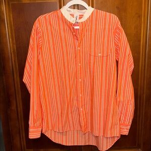 YSL Sport Vintage Button Up Orange and White size Small